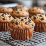 Single-Serve Banana Muffins freshly baked with chocolate chips